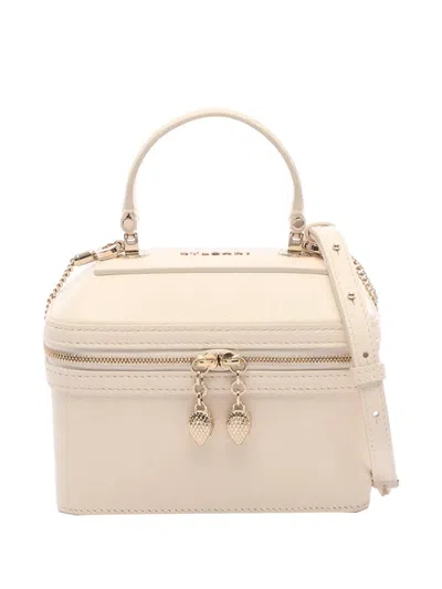 Pre-owned Bvlgari 2010-2026 Leather Serpenti Forever Vanity Bag In Neutrals