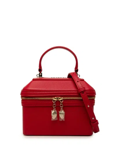 Pre-owned Bvlgari 2010-2026 Leather Serpenti Forever Vanity Bag Satchel In Red