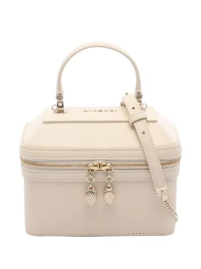 Pre-owned Bvlgari 2010-2026 Leather Serpenti Forever Vanity Bag Satchel In White