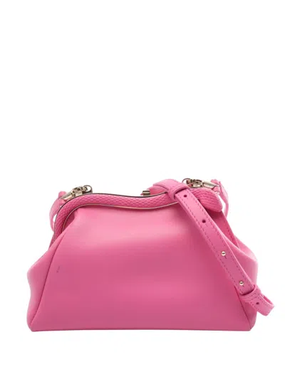 Pre-owned Bvlgari 2010-2026 Leather Serpentine Pouch Crossbody Bag In Pink