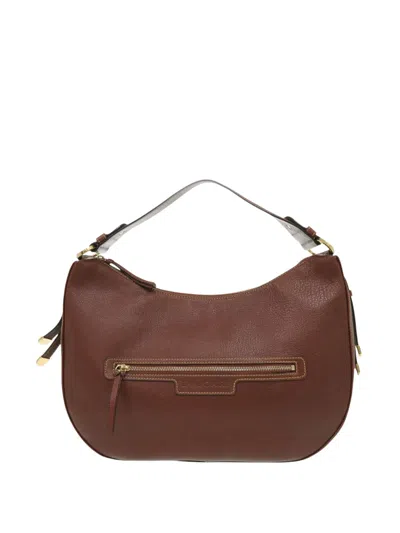Pre-owned Bvlgari 2010-2026 Leather Shoulder Bag In Brown