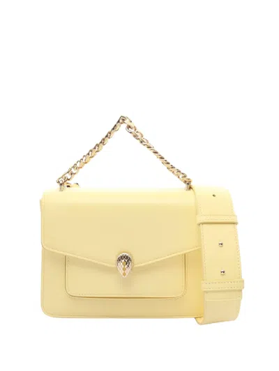 Pre-owned Bvlgari 2010-2026 Serpenti Forever Satchel In Yellow