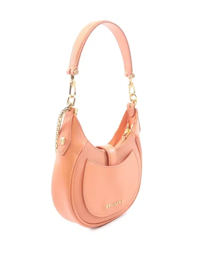 Pre-owned Bvlgari 2010-2026 Small Leather Serpenti Ellipse Satchel In Orange