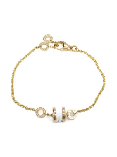 Pre-owned Bvlgari 2010s 18k Rose Gold B-zero1 Ceramic Bracelet