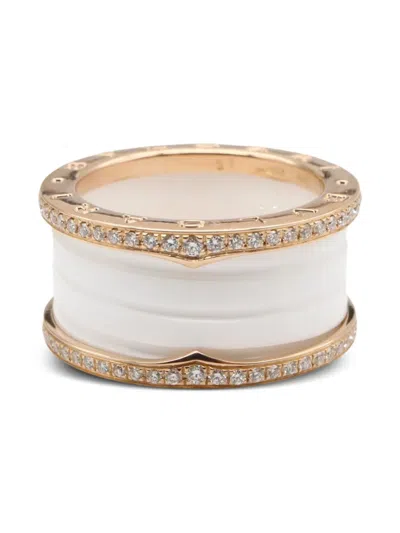 Pre-owned Bvlgari 2010s 18k Rose Gold B-zero1 Diamond Ring