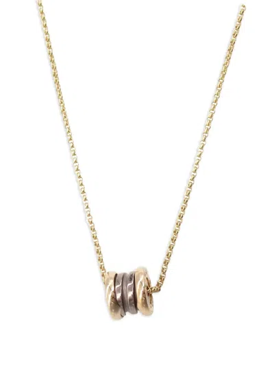 Pre-owned Bvlgari 2010s 18k Rose Gold B.zero1 Ceramic Necklace