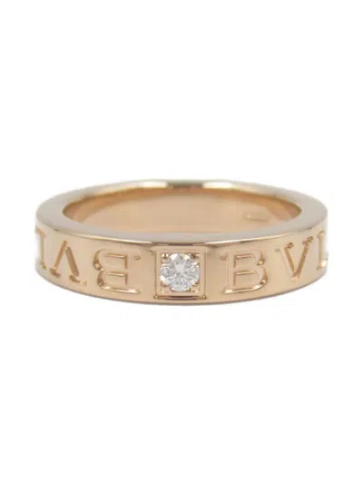 Pre-owned Bvlgari 2010s 18k Rose Gold B.zero1 Diamond Ring