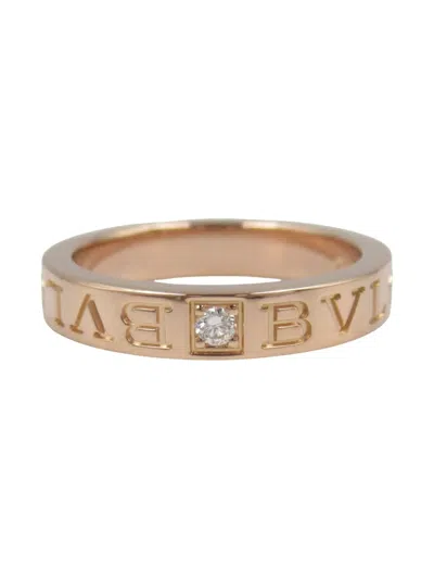 Pre-owned Bvlgari 2010s 18k Rose Gold B.zero1 Diamond Ring