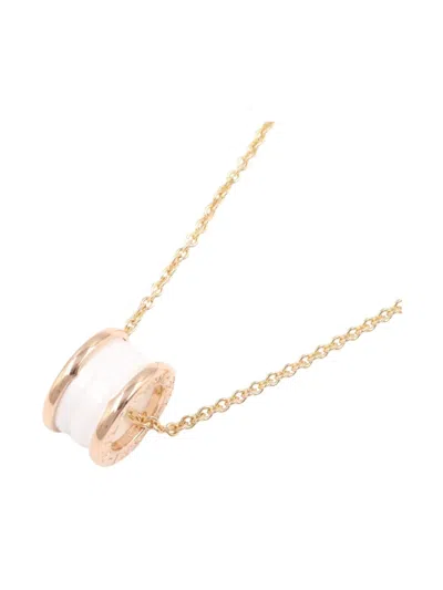 Pre-owned Bvlgari 2010s 18k Rose Gold B.zero1 Necklace In Pink