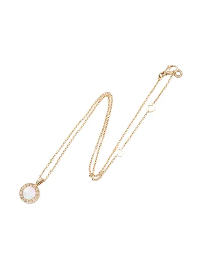 Pre-owned Bvlgari 2010s 18k Rose Gold Diamond And Onix Necklace
