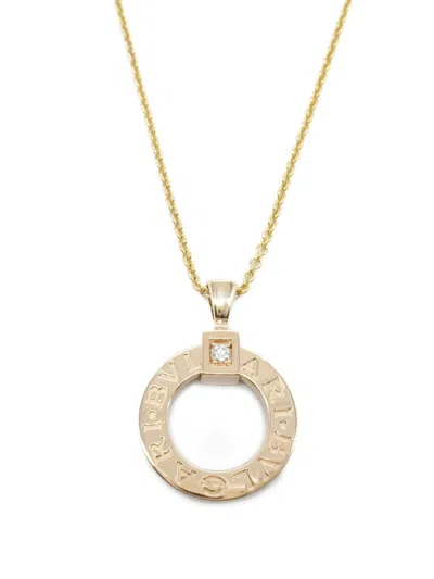 Pre-owned Bvlgari 2010s 18k Rose Gold Diamond Necklace