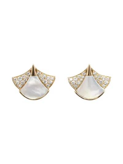 Pre-owned Bvlgari 2010s 18k Rose Gold Diva Dream Diamond Earrings