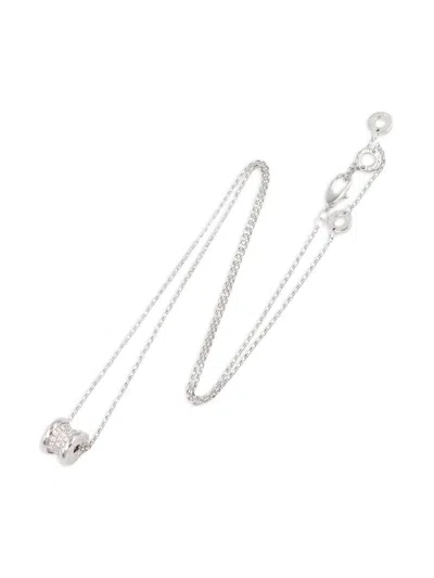 Pre-owned Bvlgari 2010s 18k White Gold B Zero One Diamond Necklace In Silver