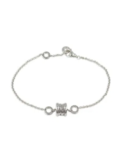 Pre-owned Bvlgari 2010s 18k White Gold B-zero1 Bracelet In Silver