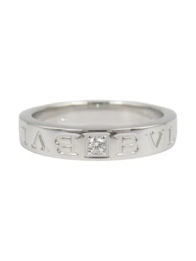 Pre-owned Bvlgari 2010s 18k White Gold B-zero1 Diamond Ring In Silver
