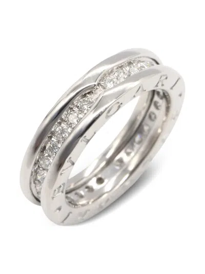 Pre-owned Bvlgari 2010s 18k White Gold B-zero1 Diamond Ring In Silver