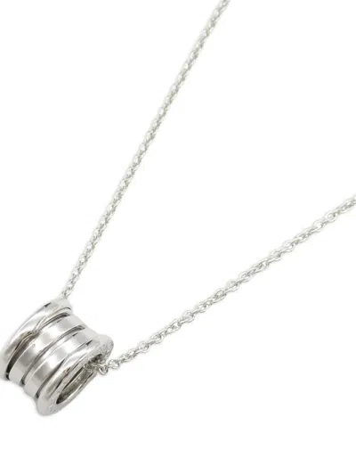 Pre-owned Bvlgari 2010s 18k White-gold B-zero1 Necklace In Silver