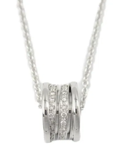 Pre-owned Bvlgari 2010s 18k White Gold B.zero1 Diamond Necklace