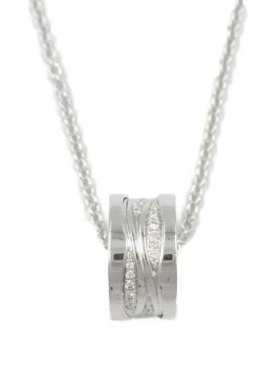 Pre-owned Bvlgari 2010s 18k White Gold B.zero1 Diamond Necklace