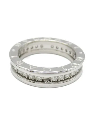 Pre-owned Bvlgari 2010s 18k White Gold B.zero1 Diamond Ring In Silver
