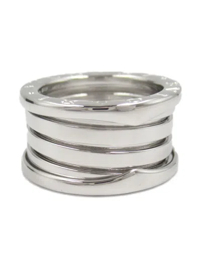 Pre-owned Bvlgari 2010s 18k White Gold B.zero1 Ring In Silver
