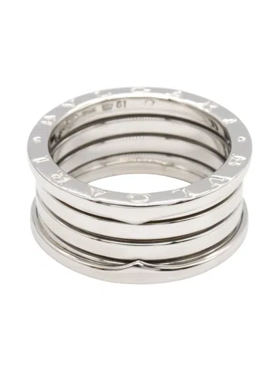 Pre-owned Bvlgari 2010s 18k White Gold B.zero1 Ring In Silver