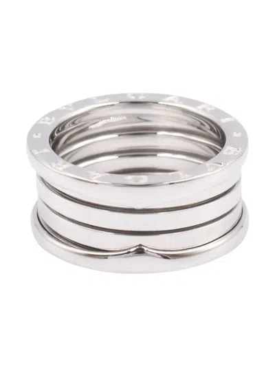 Pre-owned Bvlgari 2010s 18k White Gold Love Ring In Silver