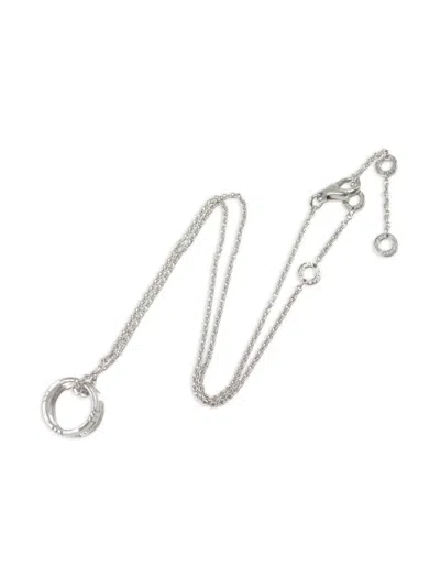 Pre-owned Bvlgari 2010s 18k White Gold Parentesi Necklace In Silver
