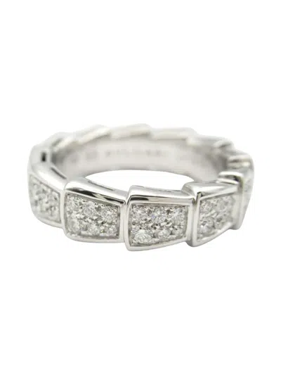 Pre-owned Bvlgari 2010s 18k White Gold Serpenti Viper Diamond Ring