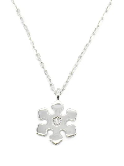 Pre-owned Bvlgari 2010s 18k White Gold Snowflake Diamond Necklace