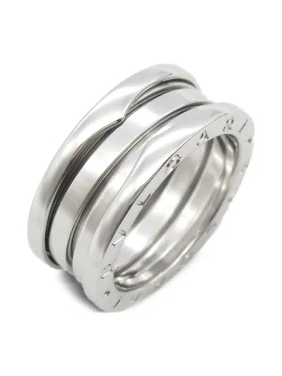 Pre-owned Bvlgari 2010s 18k White Gold Three-band Ring In Silver