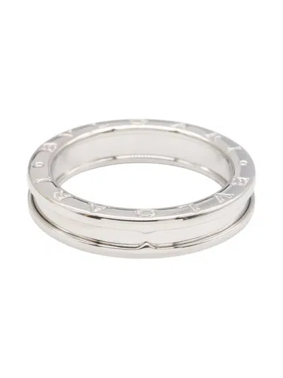 Pre-owned Bvlgari 2010s 18k White Golf B-zero1 Ring In Silver