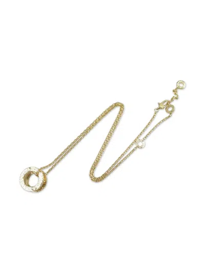 Pre-owned Bvlgari 2010s 18k Yellow Gold B.zero1 Lock Diamond Necklace