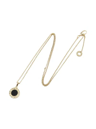Pre-owned Bvlgari 2010s 18k Yellow Gold Onyx Necklace