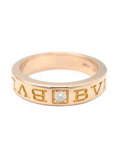 Pre-owned Bvlgari 2010s 18kt Rose Gold B.zero1 Diamond Ring In 粉色