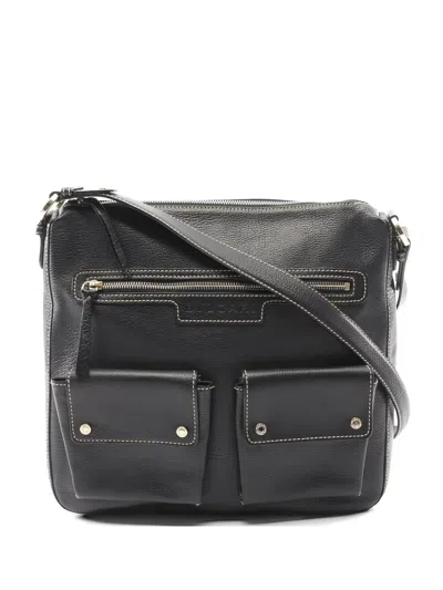 Pre-owned Bvlgari 2010s Abelel Leather Shoulder Bag In Black