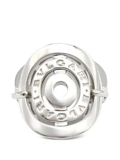 Pre-owned Bvlgari 2010s Astrale Cerchi Engraved Ring In Silver
