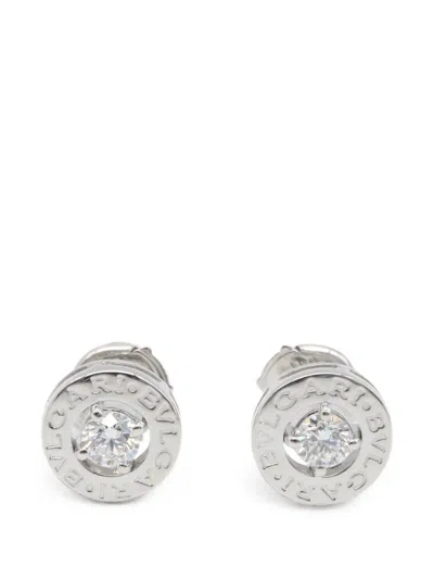 Pre-owned Bvlgari 2010s Bulgari Bulgari Diamond Earrings In Silver