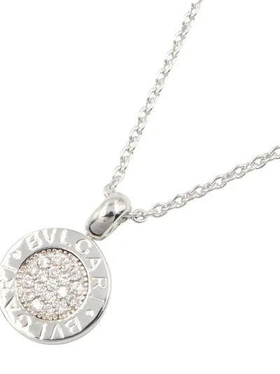 Pre-owned Bvlgari 2010s Bulgari Bulgari Diamond Necklace In Silver