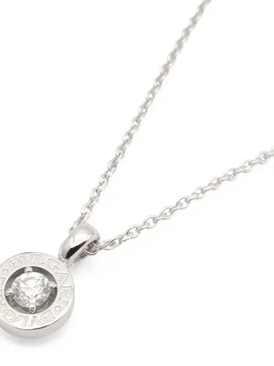 Pre-owned Bvlgari 2010s Bulgari Bulgari Diamond Necklace In Silver