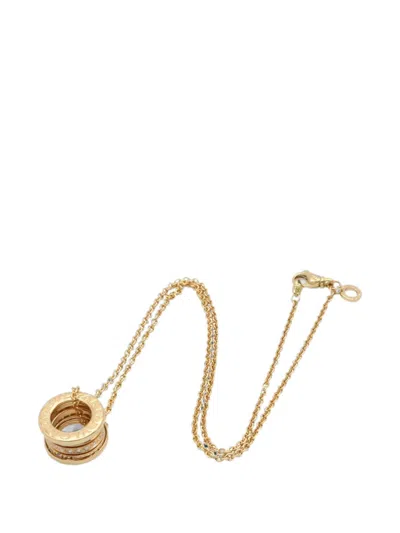 Pre-owned Bvlgari 2010s B-zero1 Diamond Necklace In Gold