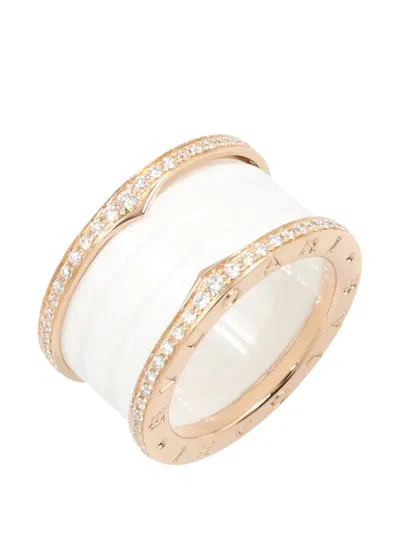 Pre-owned Bvlgari 2010s B-zero1 Diamond Ring In Pink