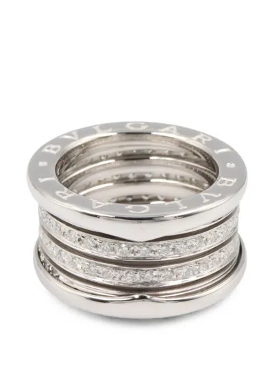 Pre-owned Bvlgari 2010s B-zero1 Diamond Ring In Silver