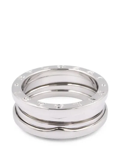Pre-owned Bvlgari 2010s B-zero1 Engraved-logo Ring In Silver