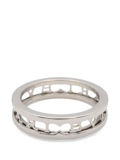 Pre-owned Bvlgari 2010s B-zero1 Open Logo Ring In Silver
