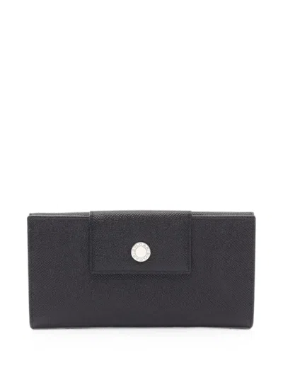 Pre-owned Bvlgari 2010s Classico Trifold Wallet In Black
