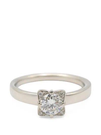 Pre-owned Bvlgari 2010s Dedicata A Venezia Diamond Ring In Silver