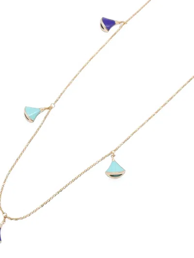 Pre-owned Bvlgari 2010s Divas' Dream Turquoise Lapis Lazuli Necklace In Gold