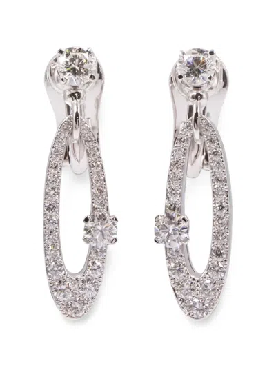 Pre-owned Bvlgari 2010s Elisia Diamond Earrings In Silver