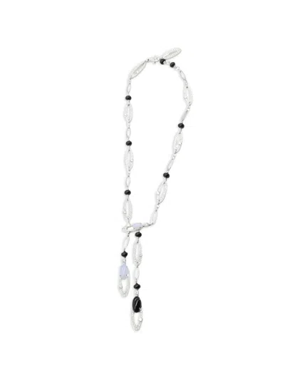 Pre-owned Bvlgari 2010s Elysia Multi-stone Necklace In Silver